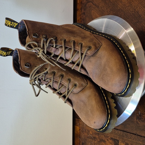 DR.Martin "Luana" Punk Grunge Brown Leather Biker Combat Boots  Womens Sz. 10. - Picture 1 of 16